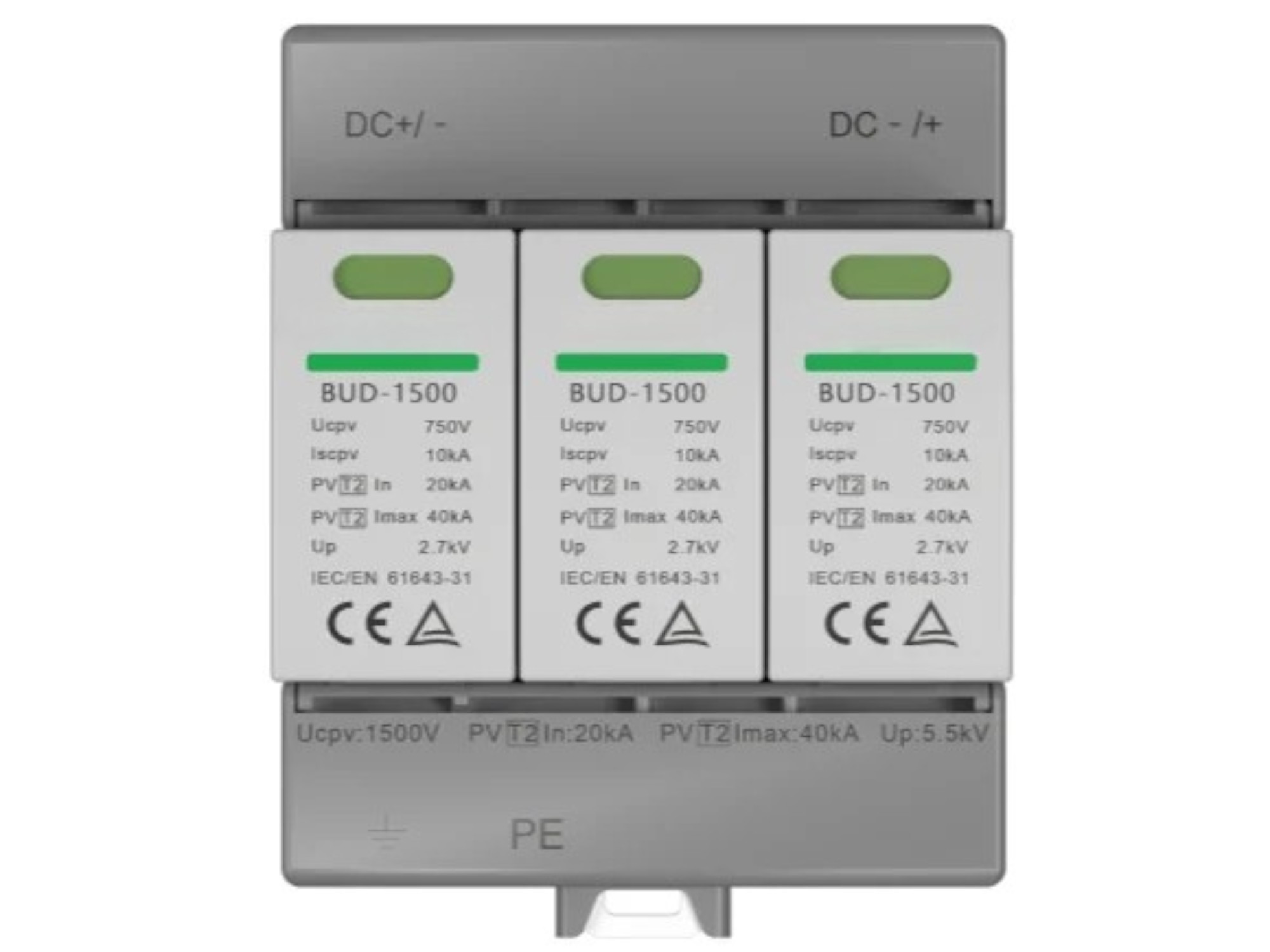 1500V DC Typ 2 PV Surge Urządzenie ochronne | IEC/EN 61643-31: 2018