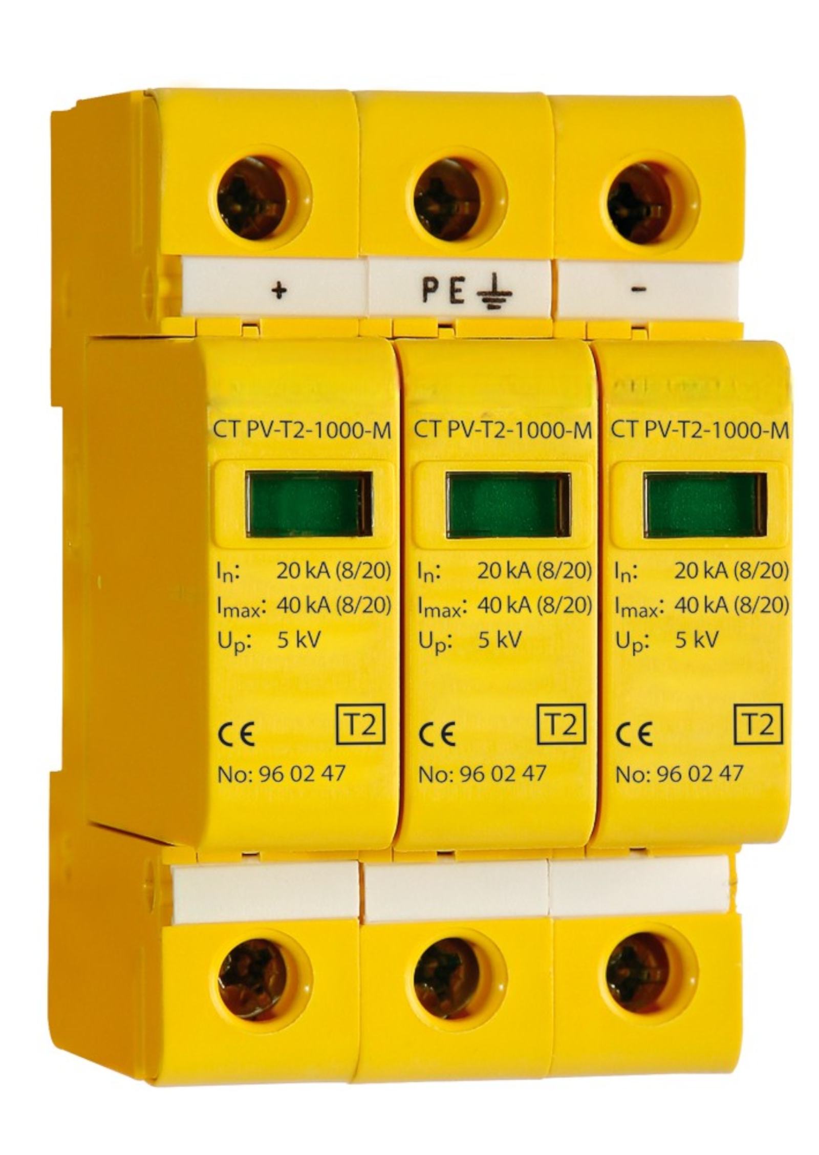 Typ 2 DC Surge Ochronne urządzenie z zdalnym kontaktem zmiany | Din-Rail, IP20